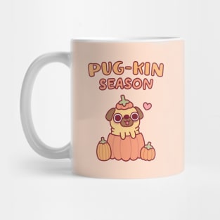 Cute Pug In Pumpkin Pugkin Season Funny Mug